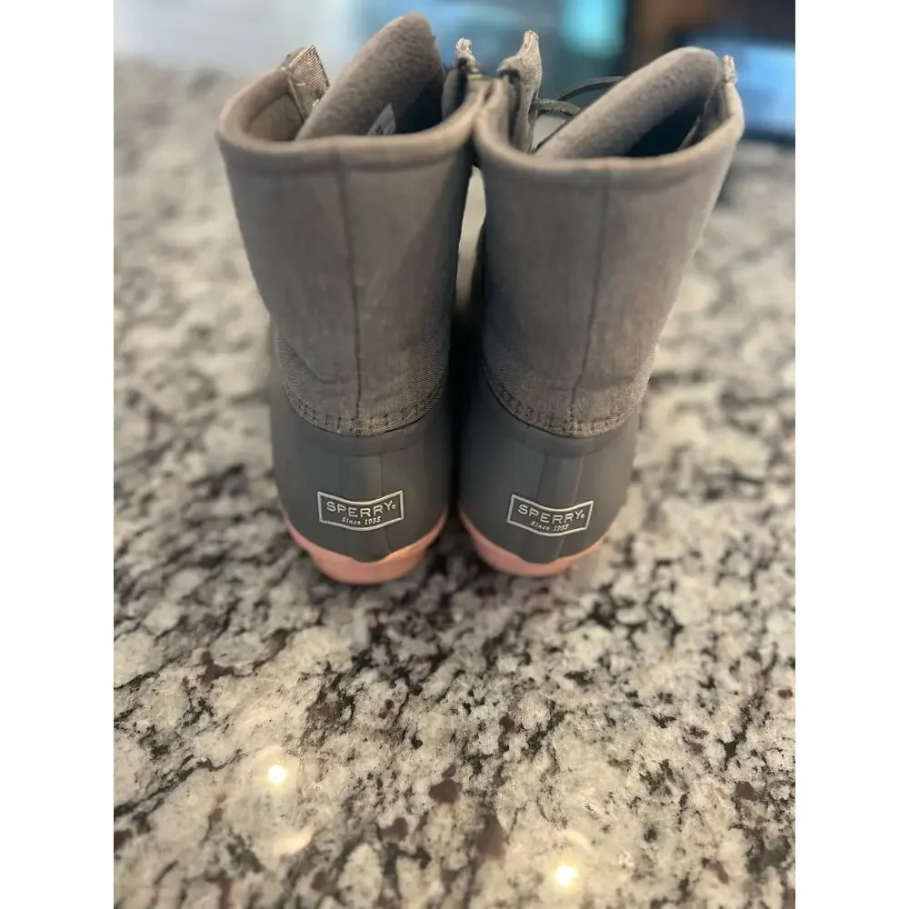 Sperry gray saltwater pop outsole duck rain snow boots size women’s 11